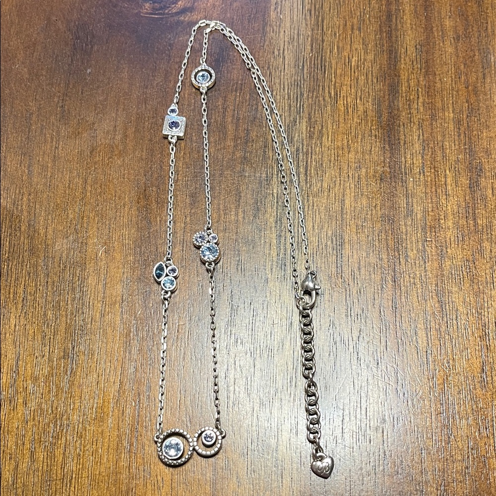 Brighton  Silver Necklace with light and dark BLUE Crystal Accents